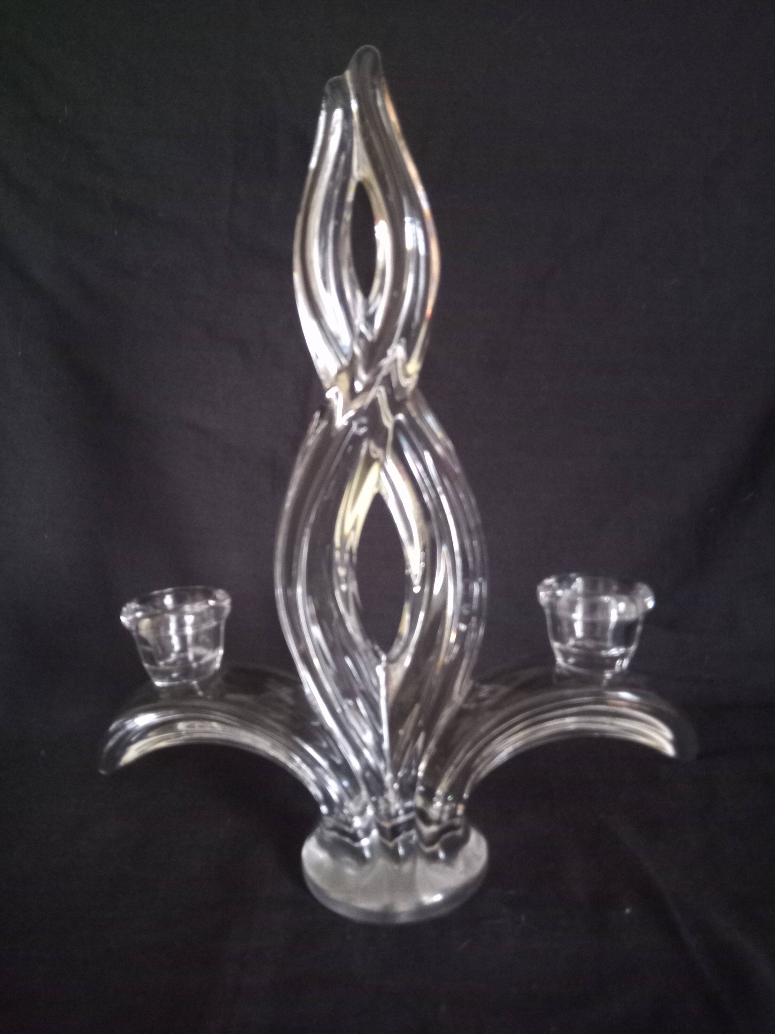 Candle holder 2 crystal arms