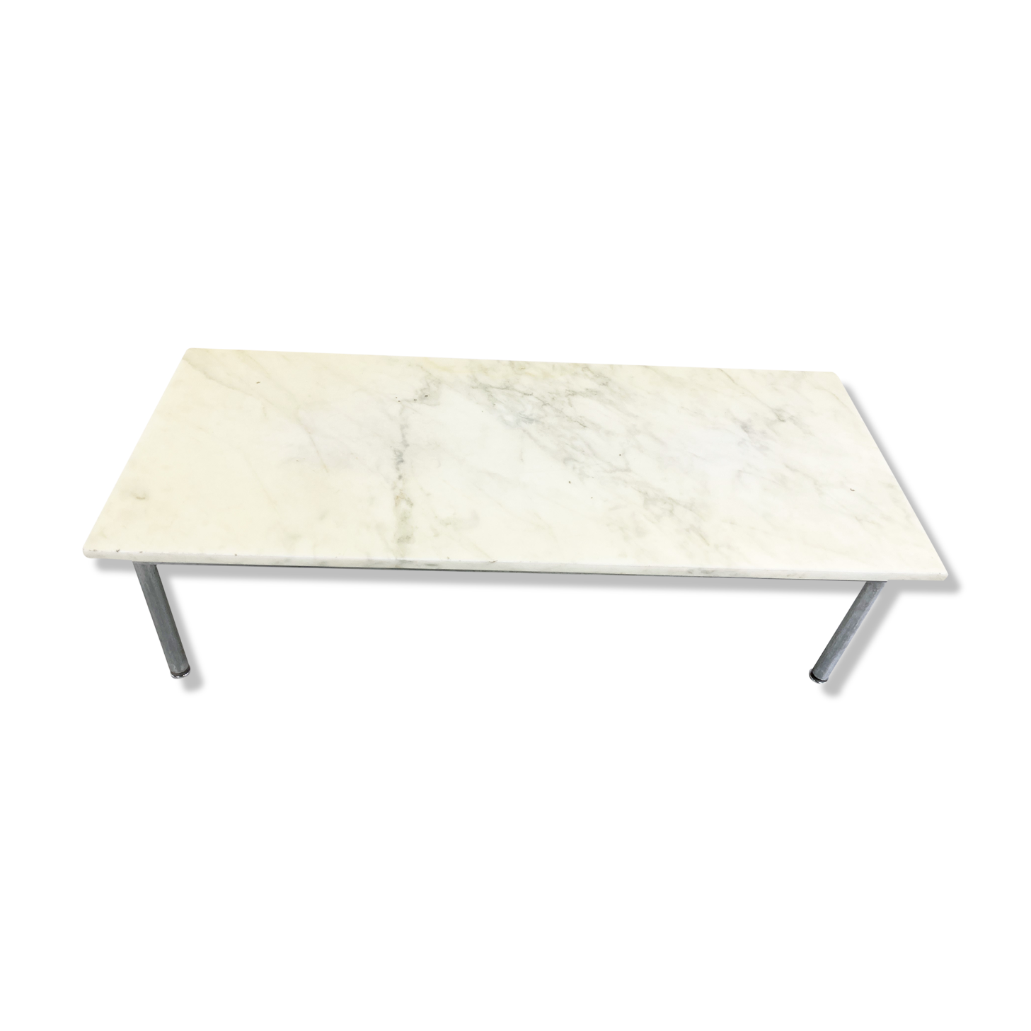 Vintage white marble coffee table, 1960s