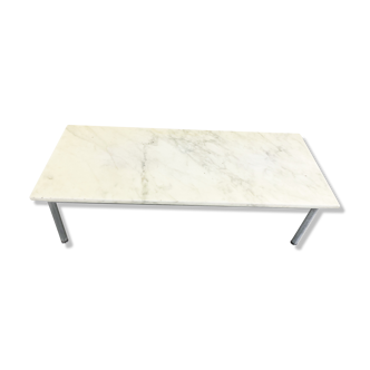 Vintage white marble coffee table, 1960s