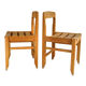 Set of 4 chairs solid oak Guillerme - Chambron - France 1970's