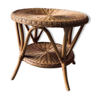 Wicker and rattan coffee table