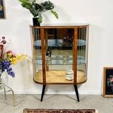 Art deco standing display case with glass slats