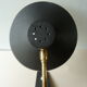 Lamp with ball black metal and brass of the 1950s