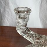Mid-century pressed glass double candle holder