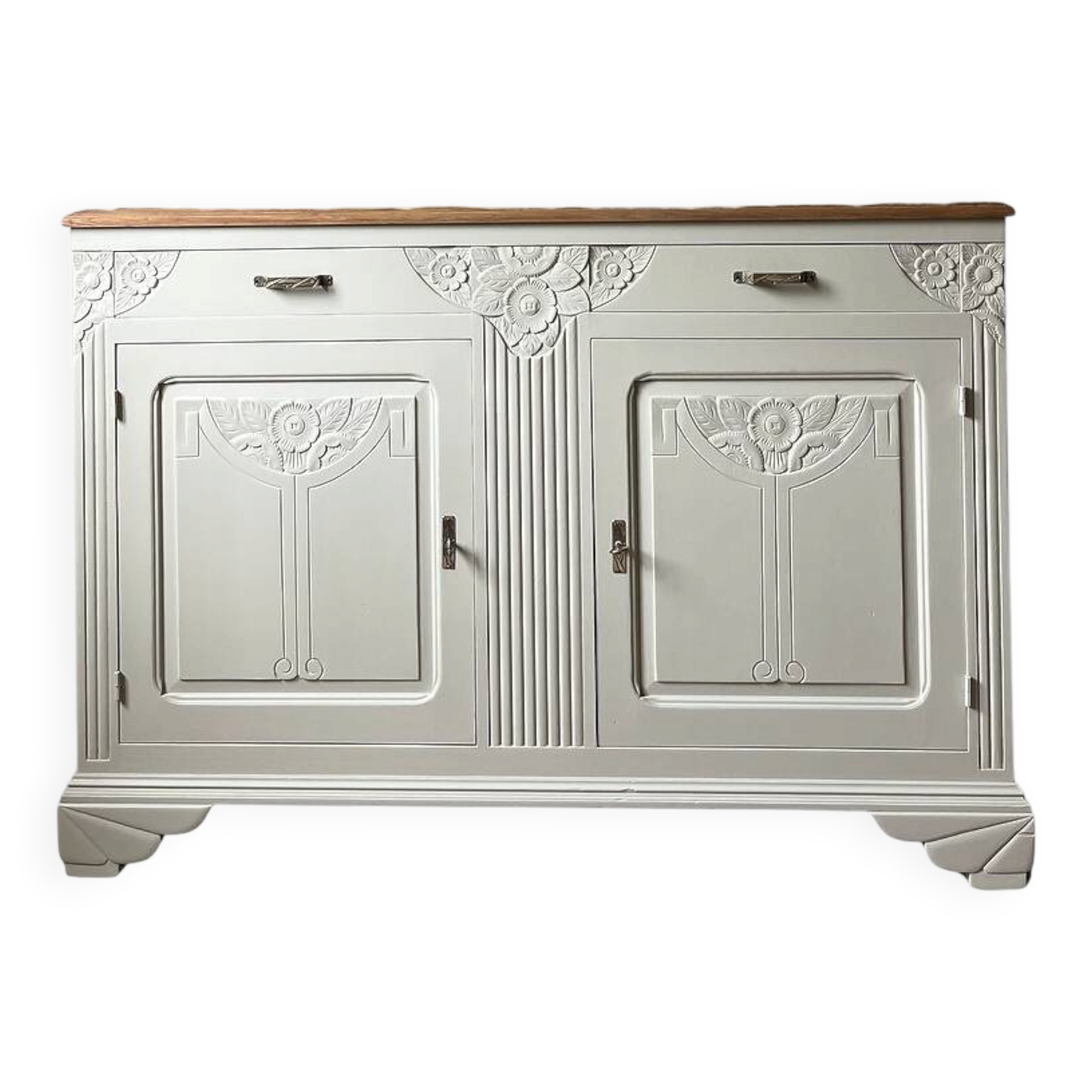 Large Art Deco buffet in grey oak