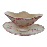 Saucière in iron earth of Gien model Pink hawthorn