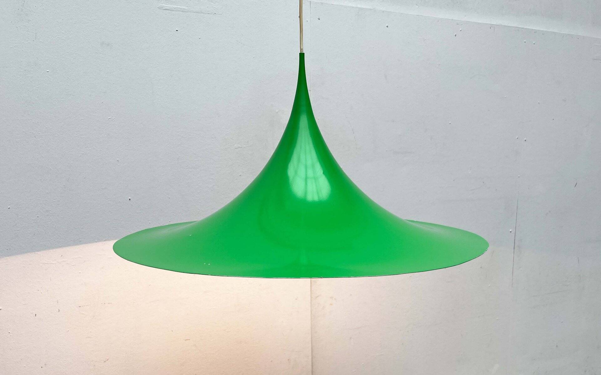 Semi-model tulip pendant lamp green space Danish mid-century by Claus Bondrup and Torsten Thorup for Fog & Mørup, 1960s, set of 2