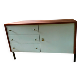 Buffet en teck et laque blanche, 1960
