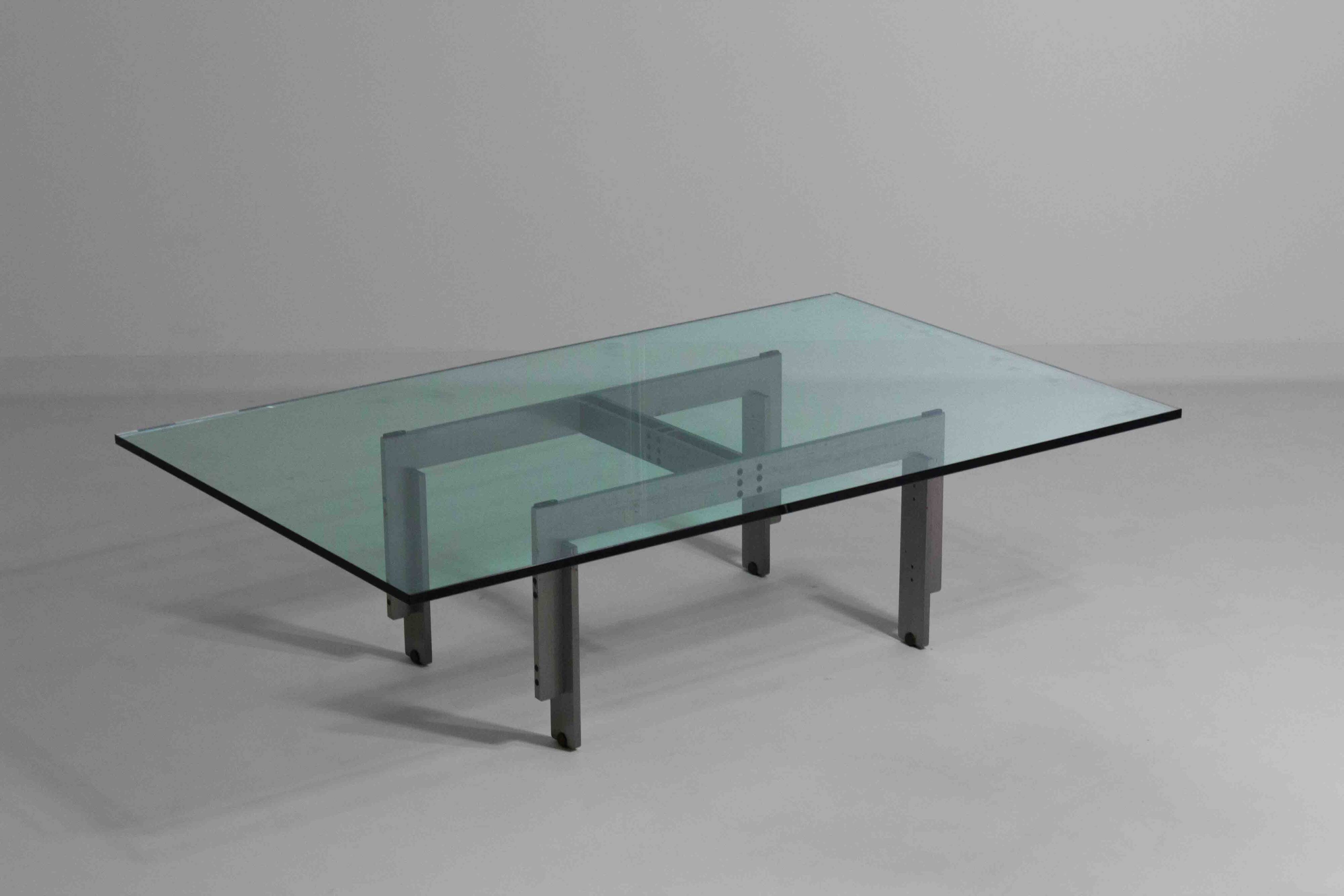 'Florian' coffee table in steel by Carlo Scarpa