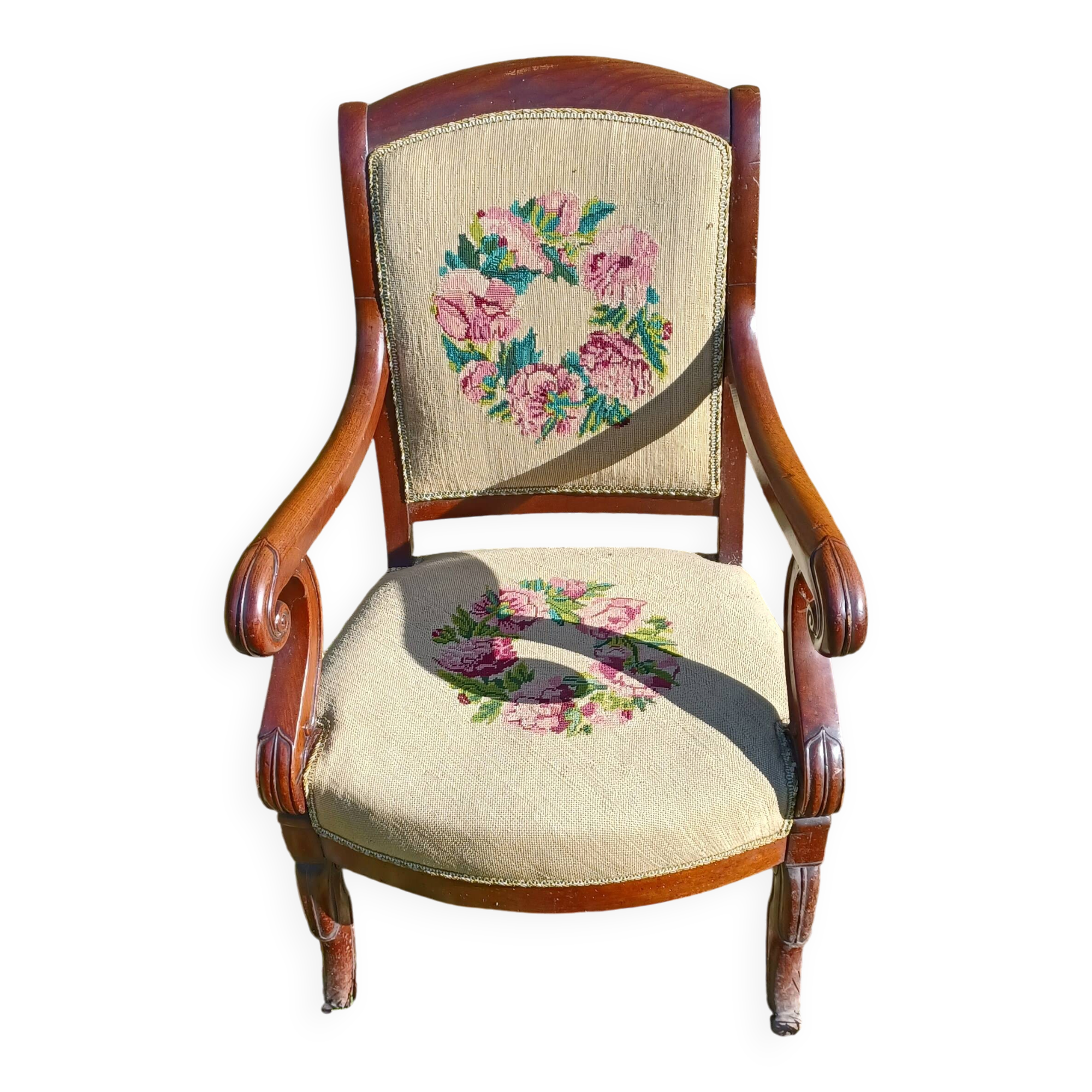 Fauteuil cabriolet d'époque Restauration / XIXe siècle