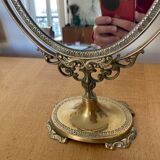 Psyche mirror, early XX th in golden brass