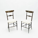 Set of 4 chairs Campanino Chiavari walnut by Fratelli Levaggi 1950