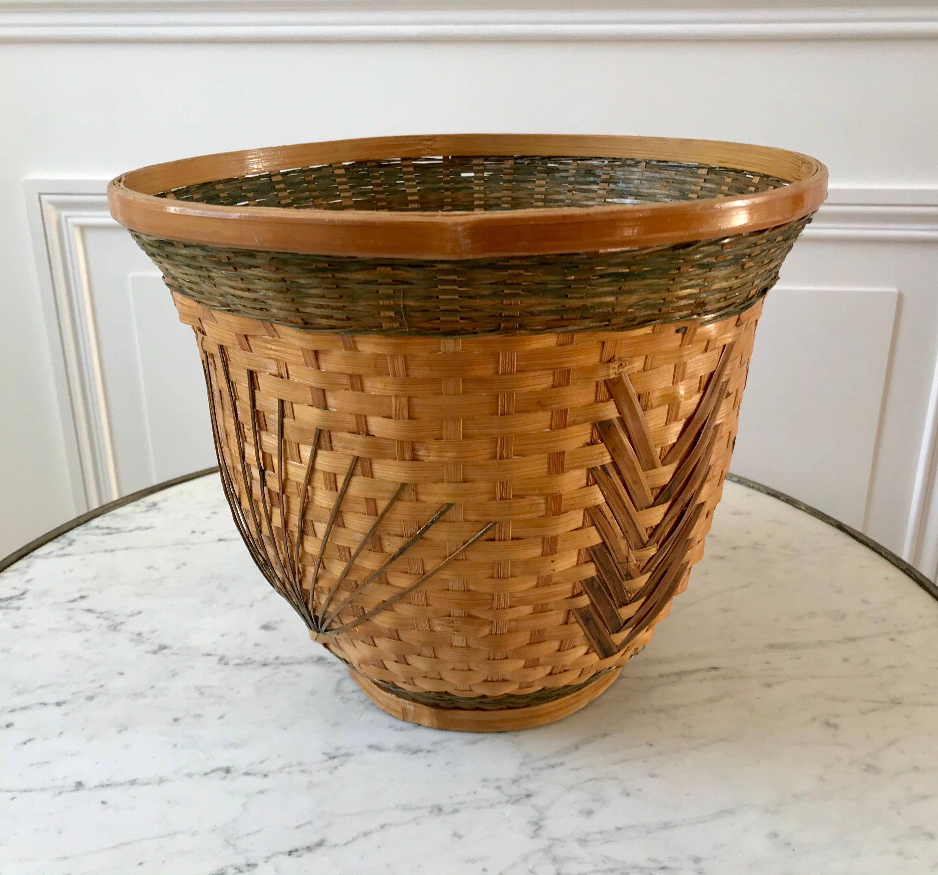 Rattan pot cover 70s
