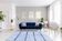 Tapis marocain moderne bleu