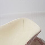 Saucière en porcelaine opaque de Gien modèle chardons, terre de fer.