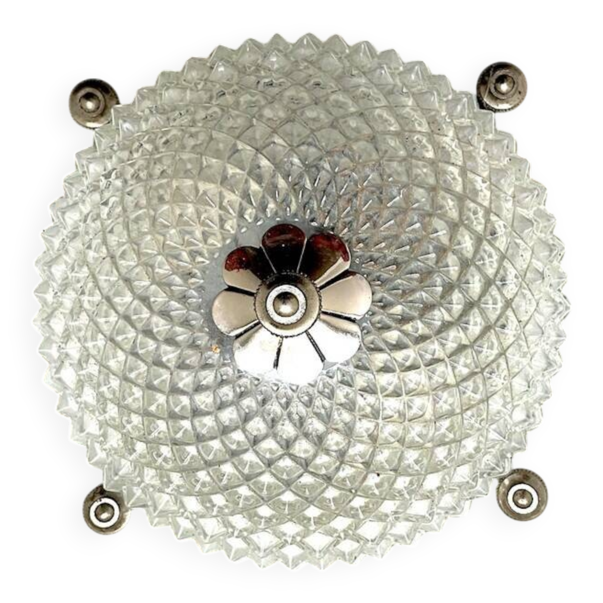 Glass round flush mount ceiling or wall light