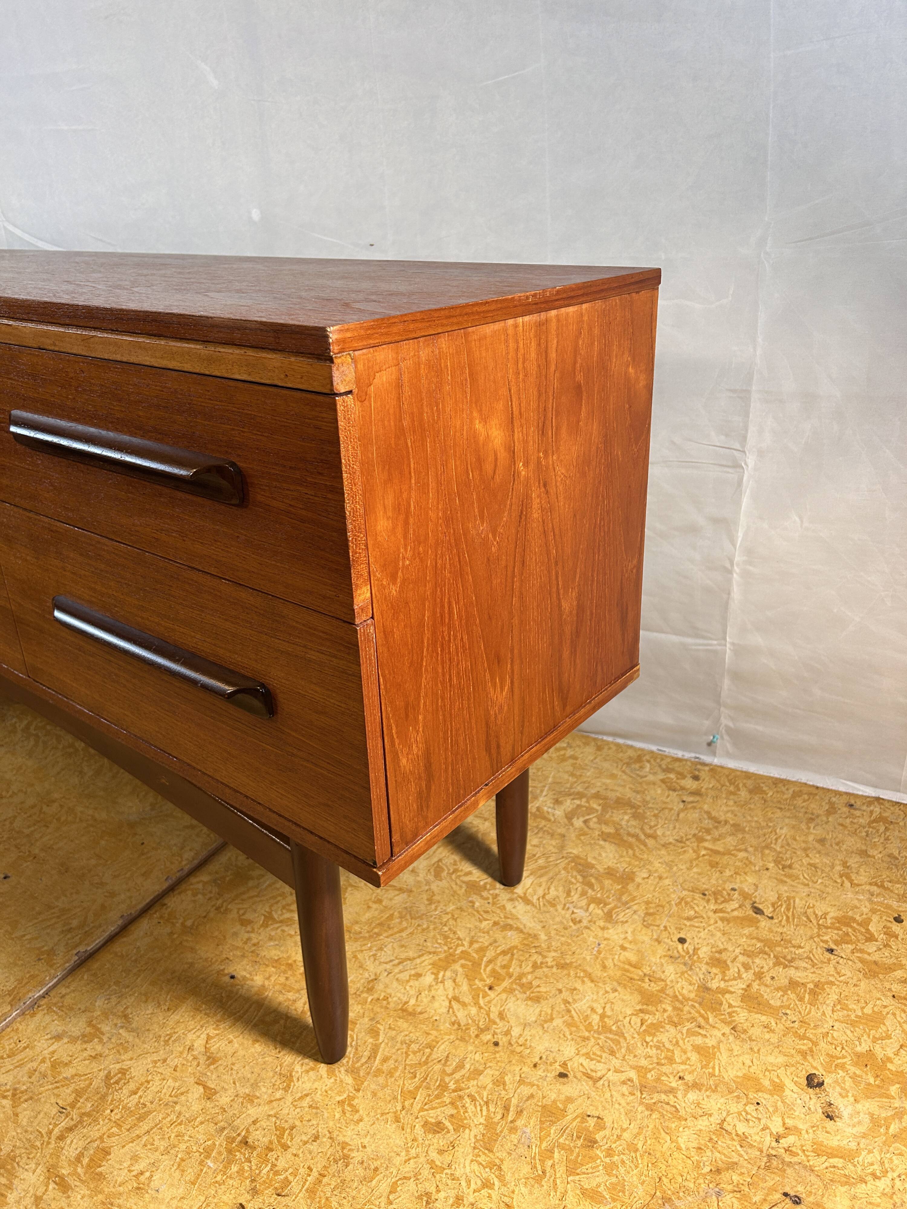 Mid Century Retro Vintage Teak Sideboard 1960s  6 Drawer Storage Stylish