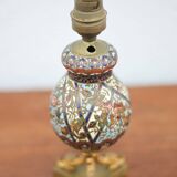 Cloisonné enamel lamp with bronze dolphin base, Napoleon III lamp, table lamp