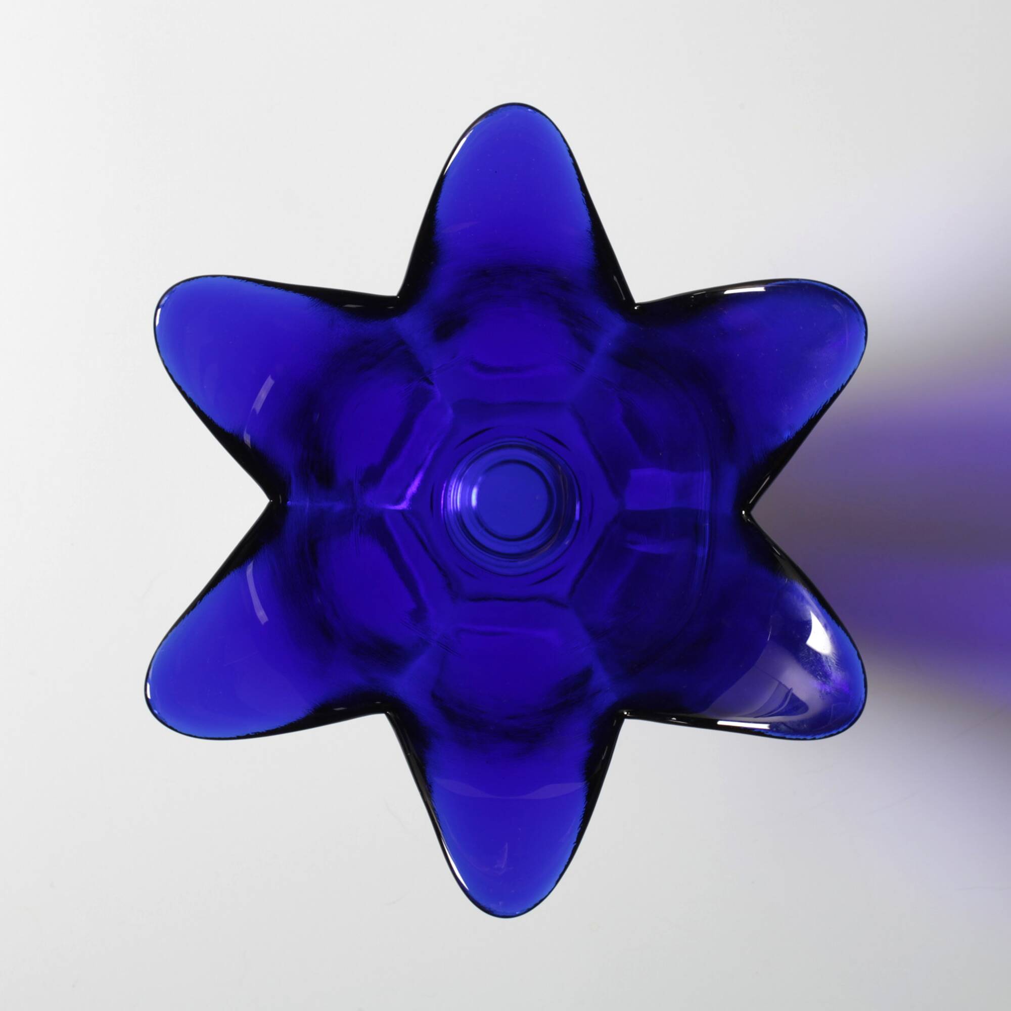 Cobalt Blue Vintage Glass Vase / Mid-century Tulip Flower Vase. Portugal