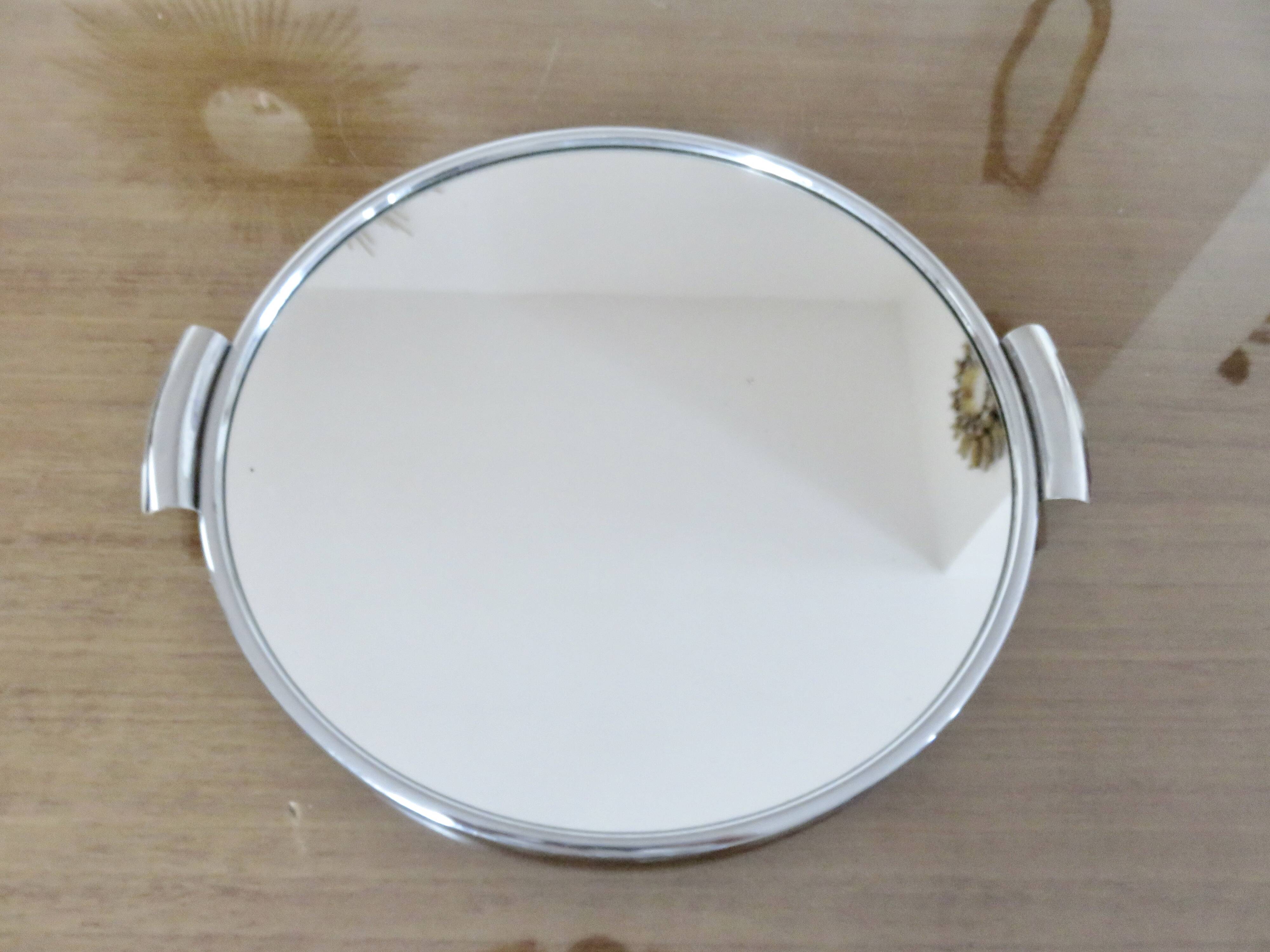 Chrome-plated brass mirror tray, 1950s