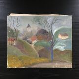 Abstract landscape painting