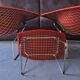 2 Bertoïa Diamond Armchairs + 1 Pouf, Cavalier Cardinal Fabric, Year 1995