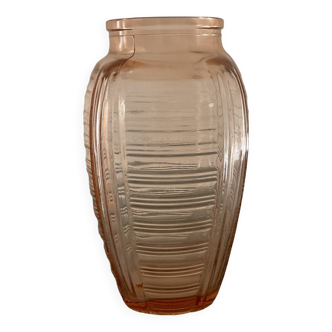 Vase art déco en verre moulé