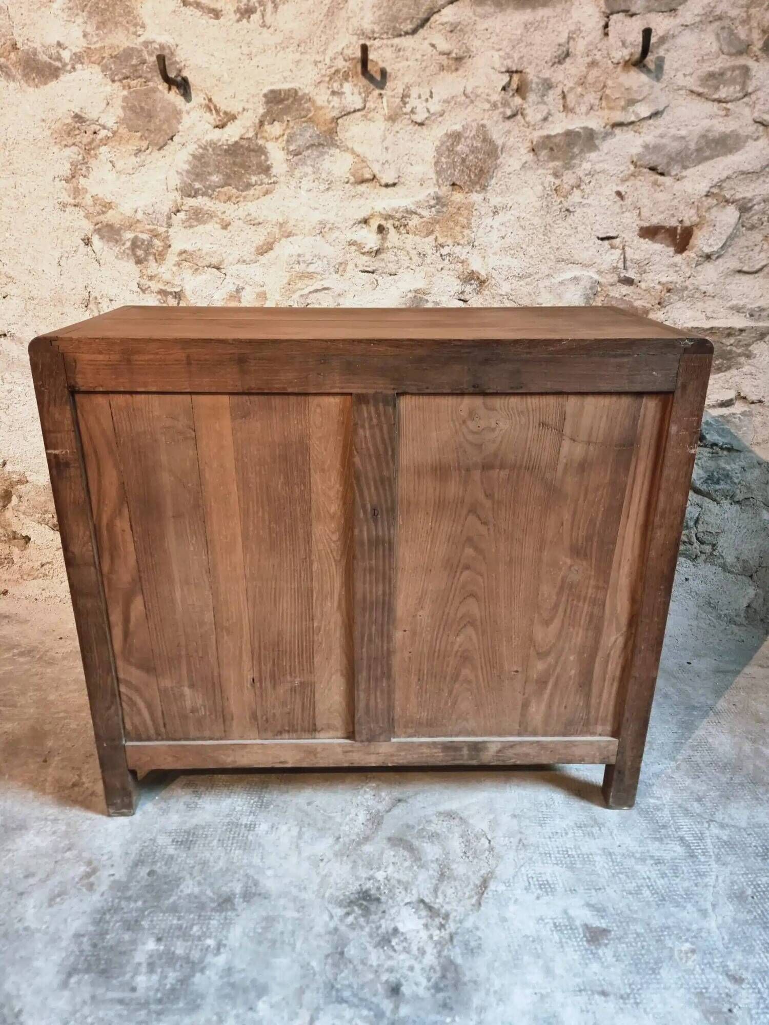 Vintage French Oak Chest of Drawers – 1930s, Solid Oak Storage Cabinet with Four Drawers