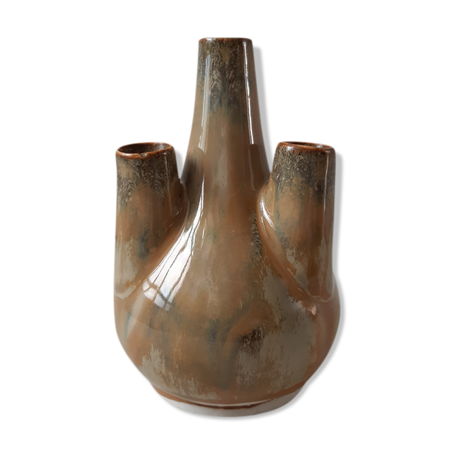 Ceramic soliflore vase / stoneware 60s-70s