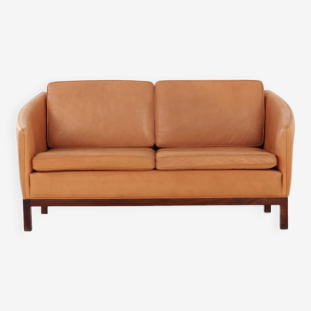 Leather sofa, Danish design, 1960s, designer: Illum Wikkelsø, production: Denmark