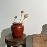 Brutalist ochre terracotta pot