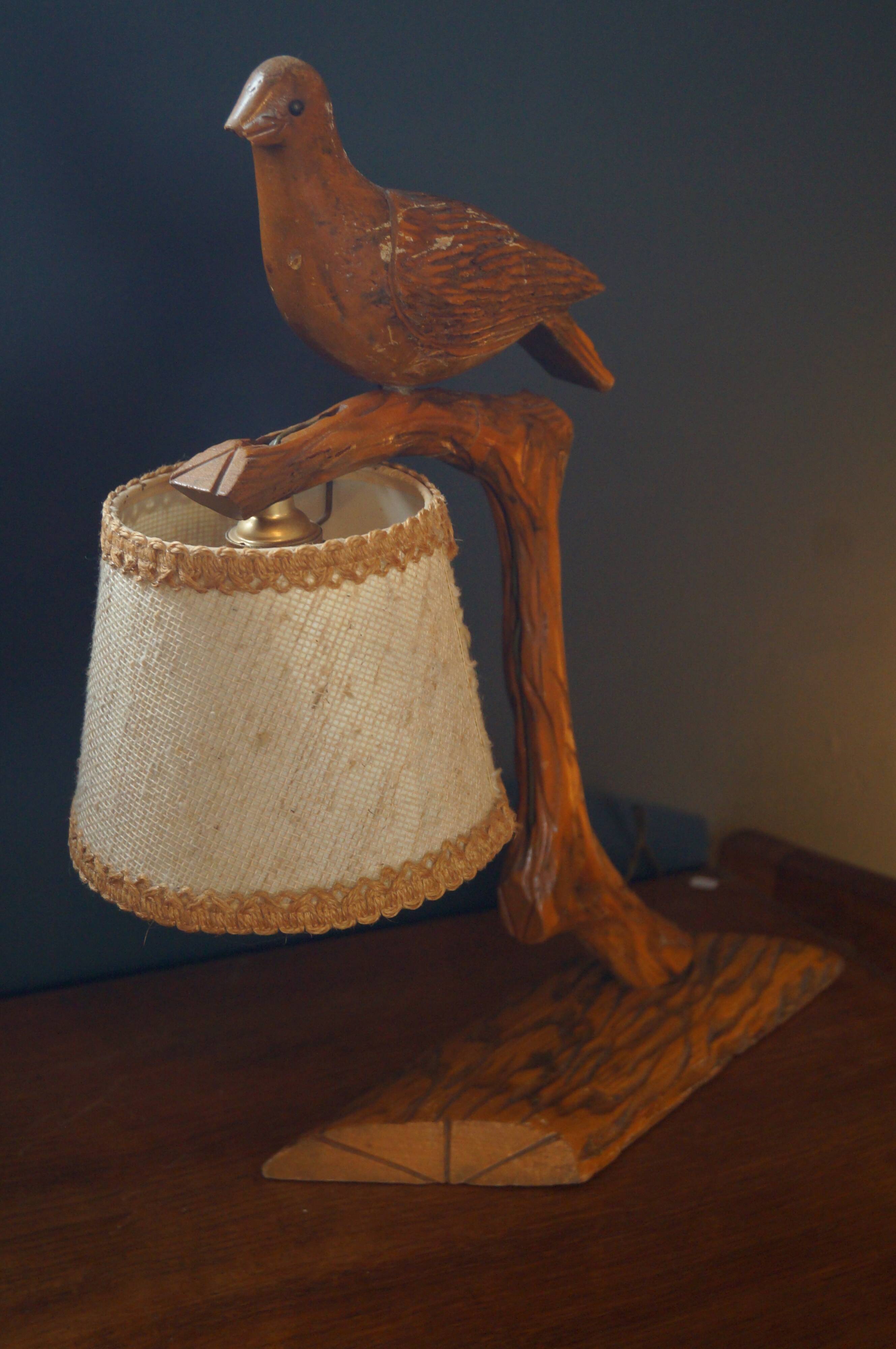 Wooden bird lamp 1940