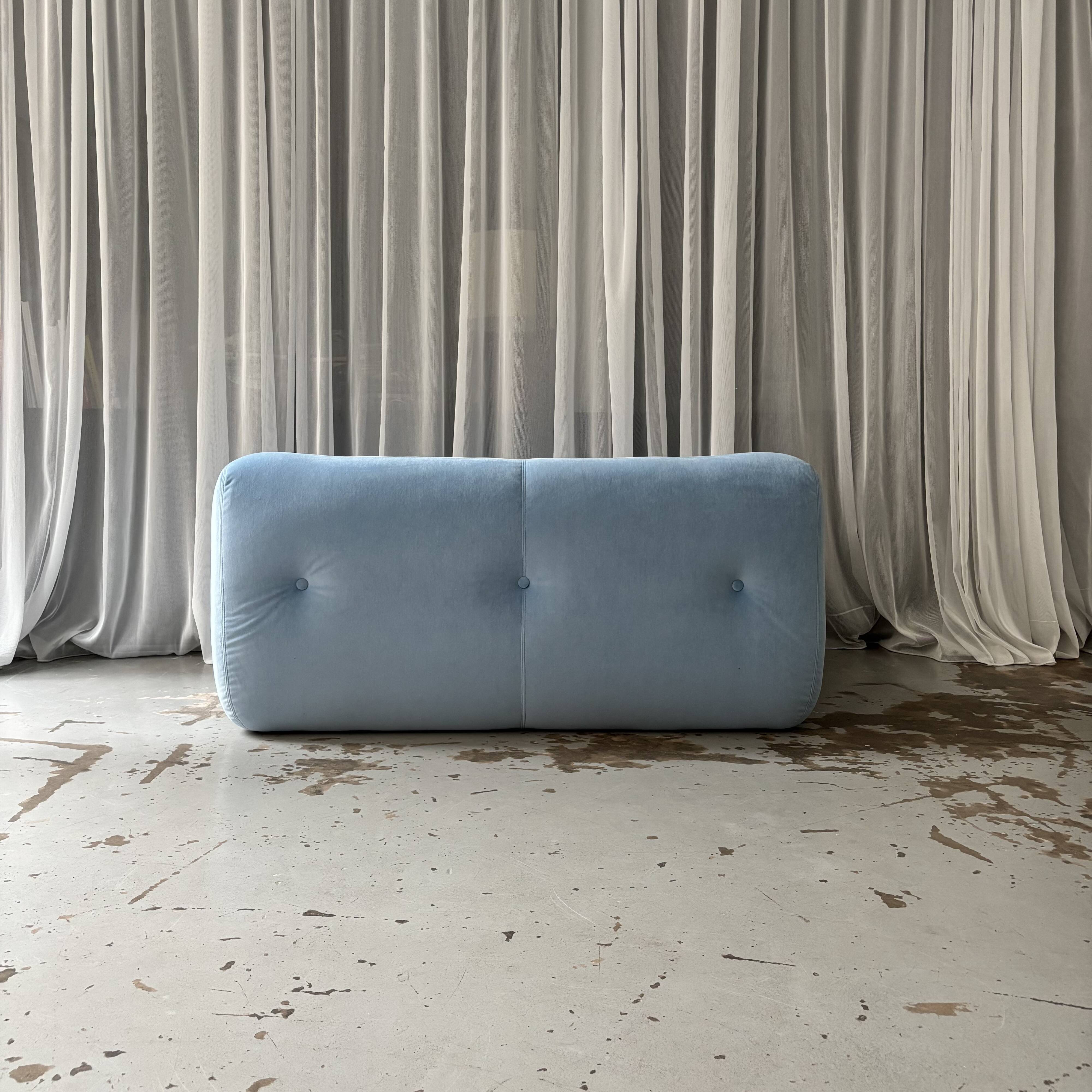 Two-seater Kali sofa in green by Michel Ducaroy for Ligne Roset.