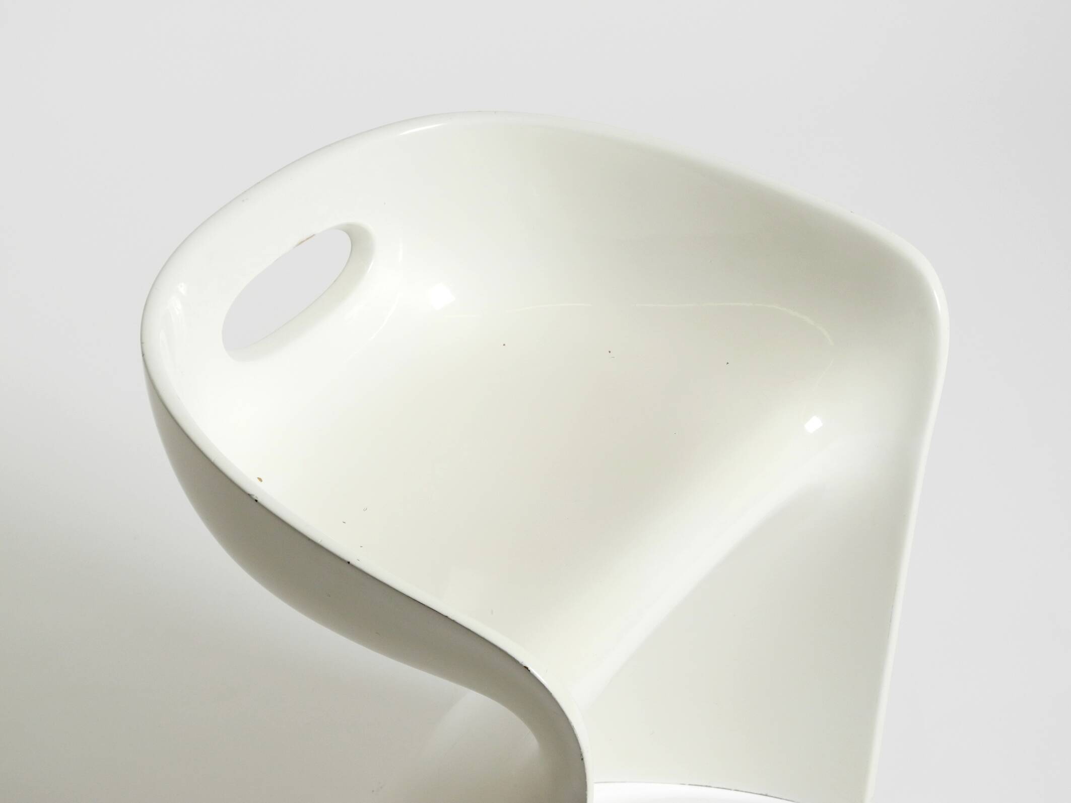 White stool by Winfried Staeb from the 1970s for the Form + Life Collection
