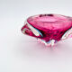 Bohême Crystal Pocket Bowl Hospodka Raspberry and Blue Reflections 1960