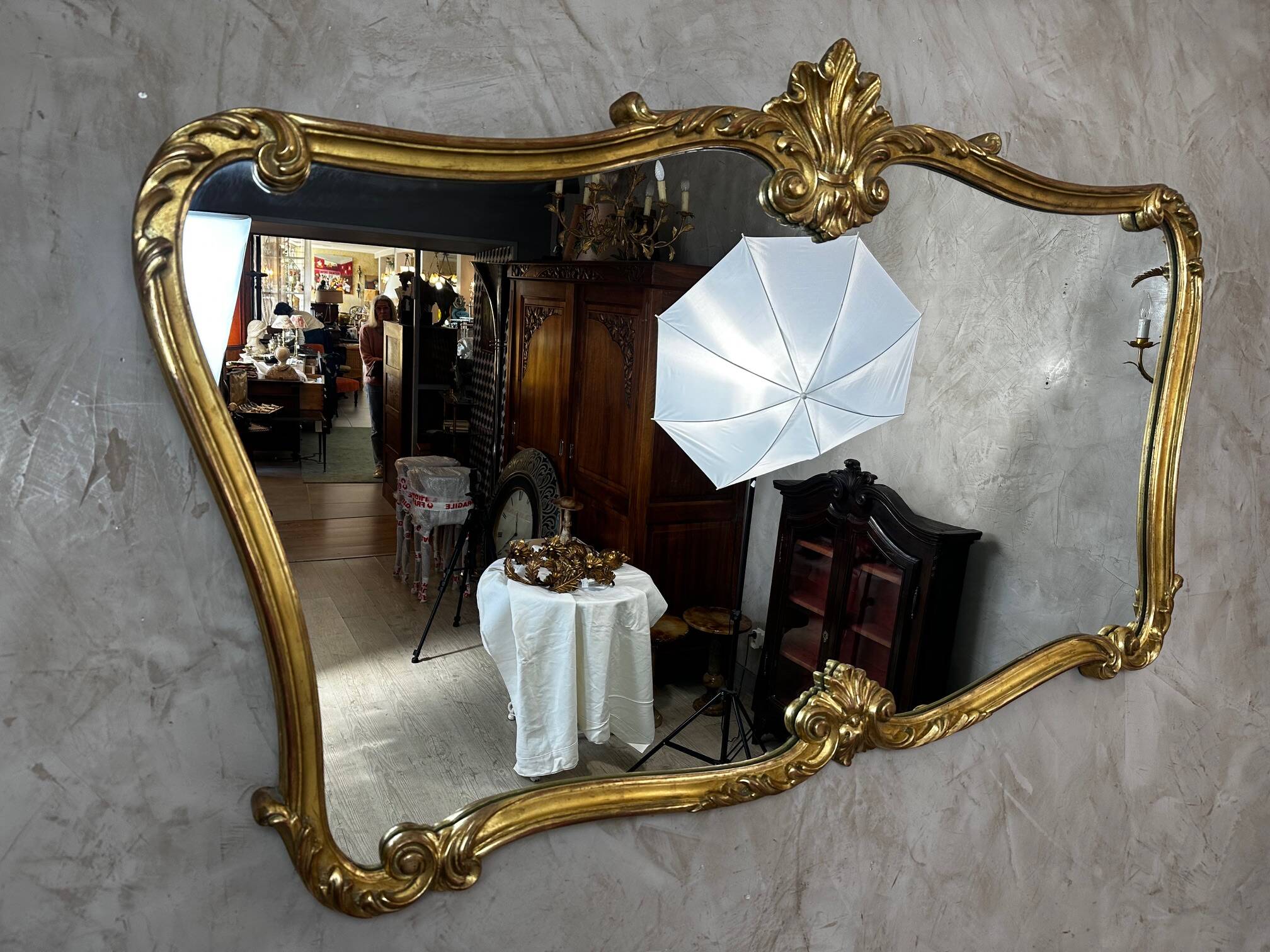 Large gold mirror
