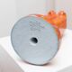 Orange Ceramic Statue by Hugo von Ott, 42cm, Mid-Century Modern Design, Handcrafted Studio Ceramic Sculpture