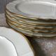 Set of six plates Limoges B-C ivory and gold art deco