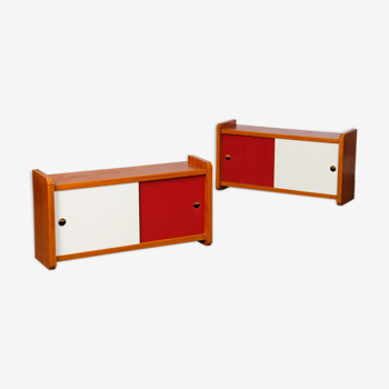 Paire de rangements muraux en bois, 1960