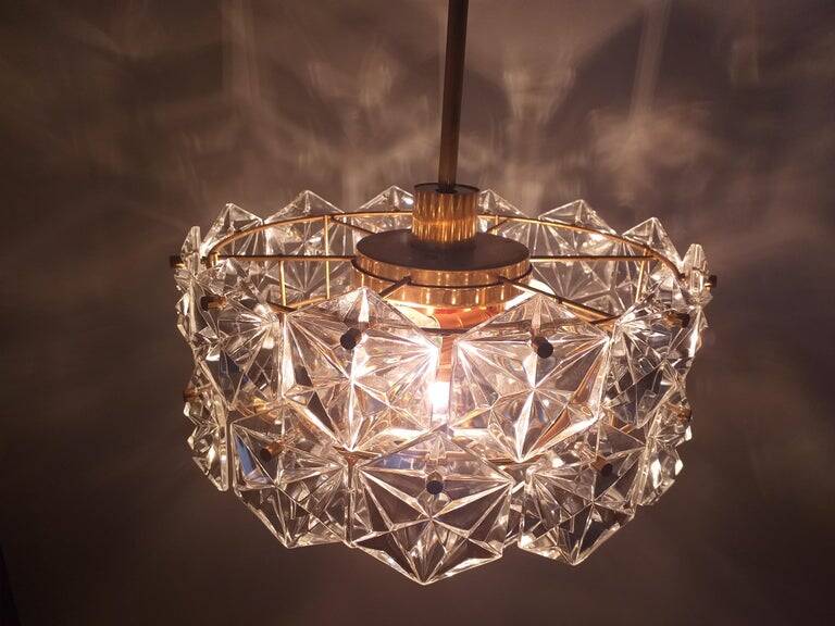 Chandelier en verre BIG des années 1970, Kinkeldey, Allemagne.