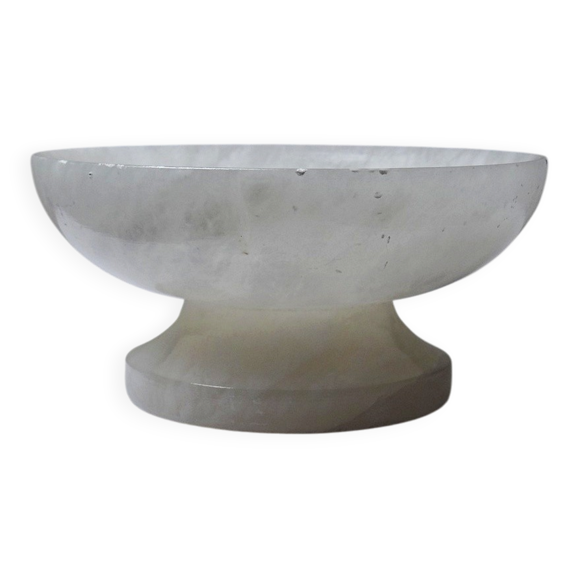 Vintage alabaster white bowl or catchall, Italy 1960s-70s.