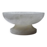 Coupe ou vide-poche vintage en albâtre blanc, Italie années 60-70