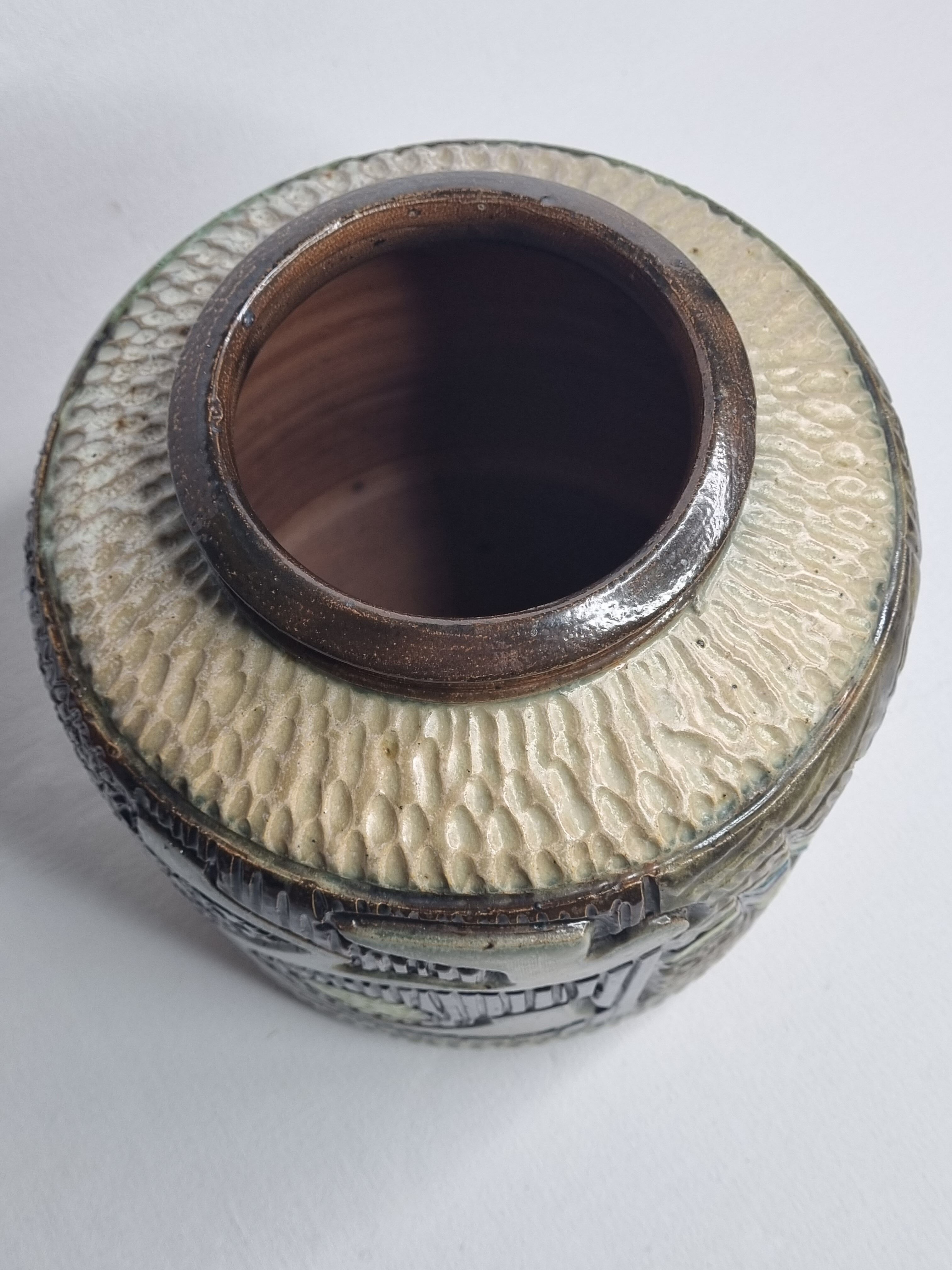 1930 enamel ceramic vase by Losson