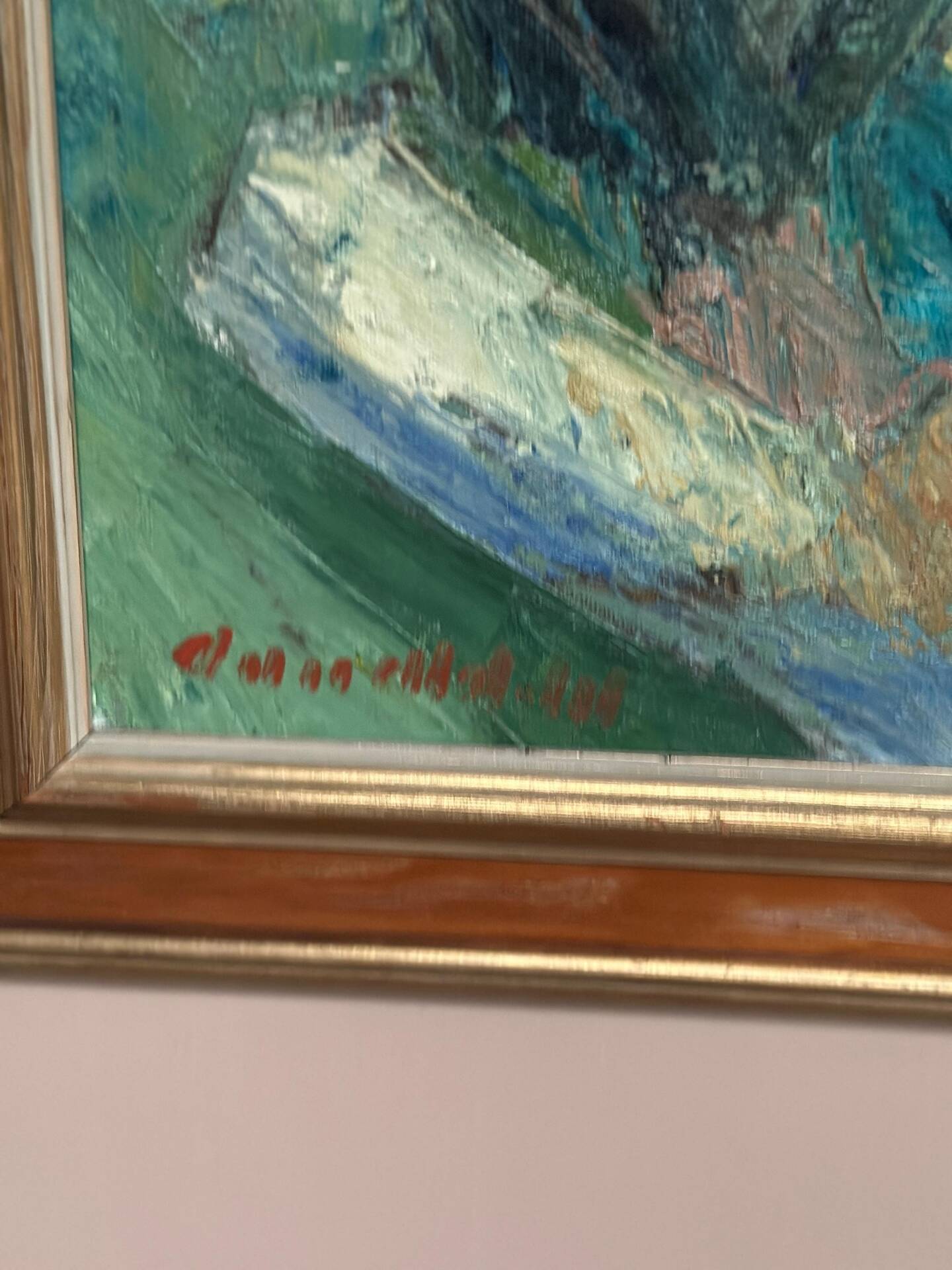 Huile sur toile suédoise – « Fermes » par Arnold William Pedersen