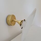 Brass and opaline wall lamp