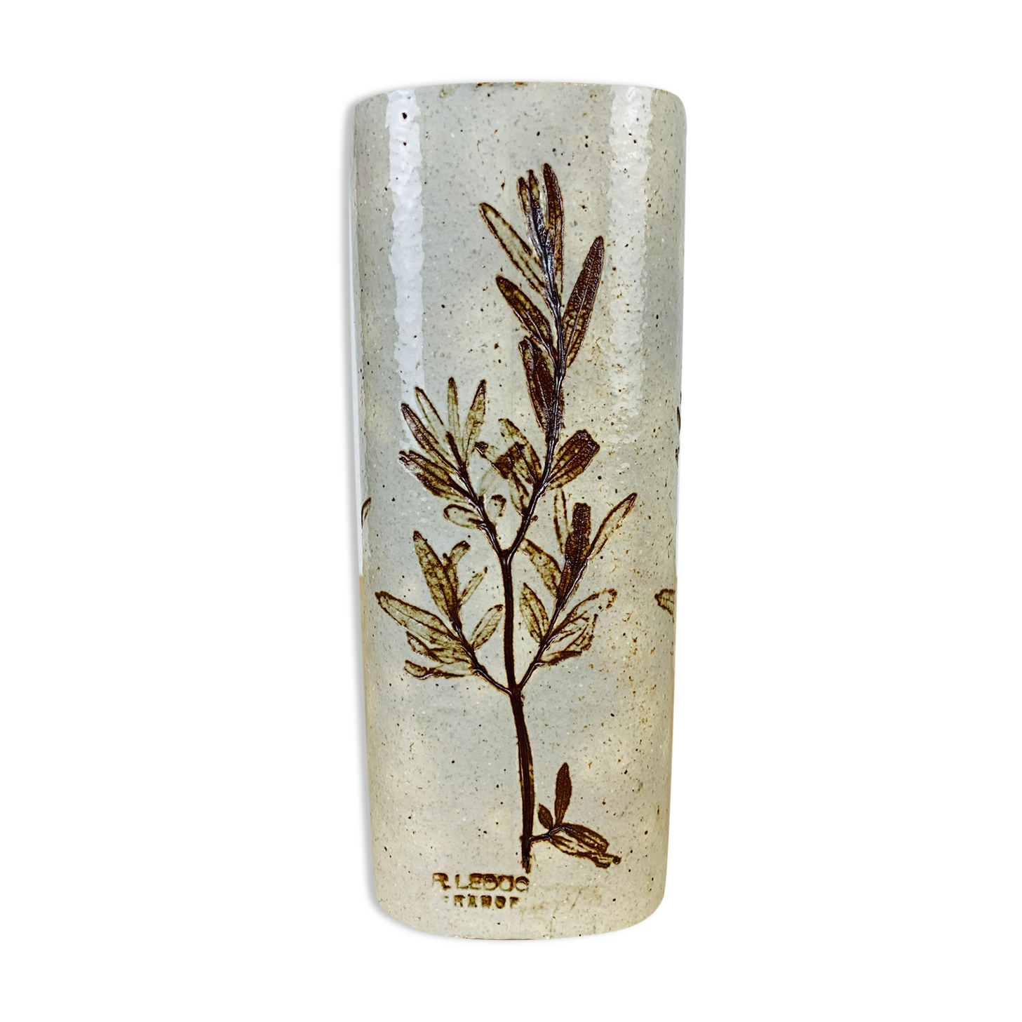 Herbarium vase by Raymonde Leduc in Vallauris 25 cm