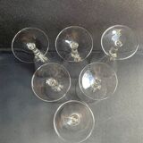 Verres à pied conique (6) - art nouveau - cristal soufflé léger uni