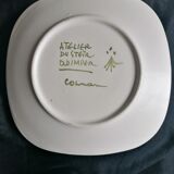 Plate Atelier du Steïr, earthenware of Quimper