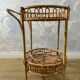 Desserte ronde en bambou dans le style de Franco Albini, années 60