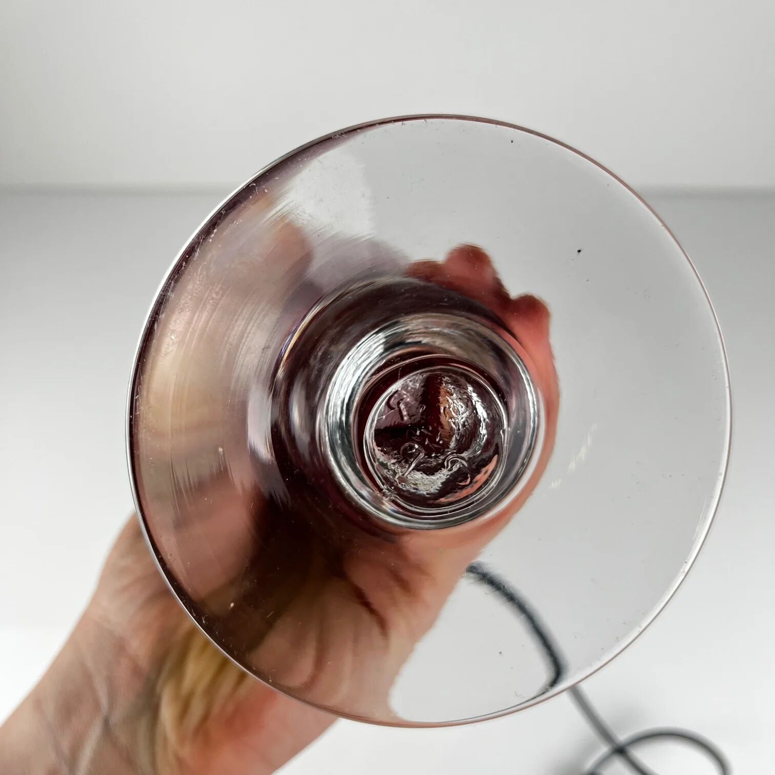Marbled pink glass lamp base by René Courson (1980/90)